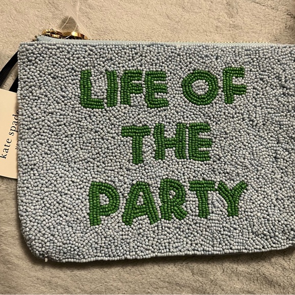 kate spade Handbags - Kate Spade Beaded Clutch - Blue and Green